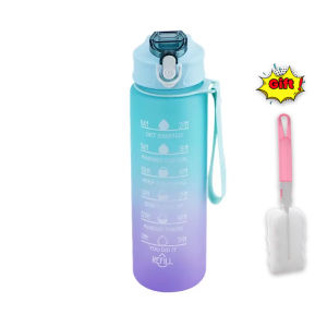 900ML BPA Free Sports Water Bottle with Time Marker Leak-proof Design for Outdoor Activities Gym Running and Daily Hydration
