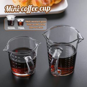 MaxPlus 70ml / 150ml Mini Coffee Milk Cup Glass With Handle Multi-functional Taste Dish