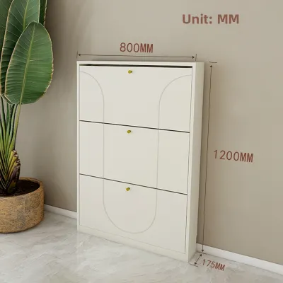 Ultra-Thin Flip-Flop Shoe Cabinet Mirror Home Entrance Narrow Entrance Integrated Wall-Mounted Large Capacity with Mirror Shoe Rack