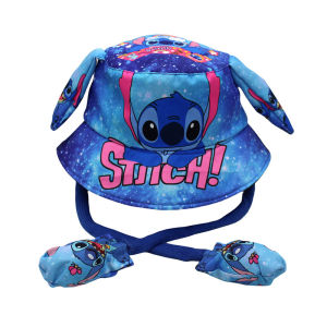 อะนิเมะ Stitch หมวกกระโดดหูสําหรับเด็กผู้หญิงถุงลมนิรภัยค่าเฉลี่ยหูคอสเพลย์หมวกของขวัญวันเกิดฮาโลวีนหมวกชาวประมง