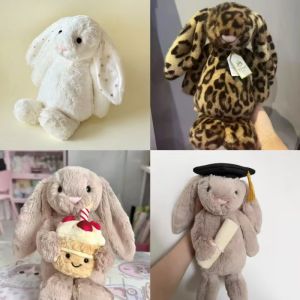 New JC Bunny Real Fur Series Graduation Bunny Leopard Print Bunny Star Ear Bunny Dragon Plush Toy