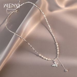 WENXI | Luxury Blue Butterfly Pendant Necklace