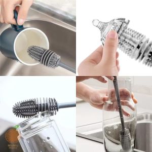 Miumiu Silicone Bottle Brush for Tumbler Long Handle Multifunctional Cup Cleaning Brush for Baby Bottle Cleaner