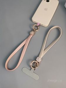 Fashionable Short Pearl Leather Phone Strap Womens Elegant Sensation Universal Shell Holder Digital Accessories