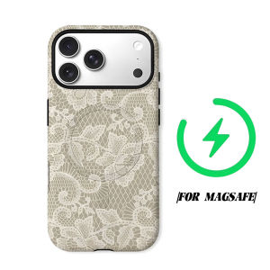 BILIBILI | Vintage Lace Texture Phone Case for iPhone 18 17 16 15 14 13 12 11 Air Pro Max Plus Double-layer Cover