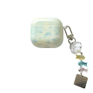 Eyekey Advanced Blue Bubble Fish Protective Case for AirPods 1/2/3/4 Wireless Bluetooth Earphone Cover Apple Style Girls Design