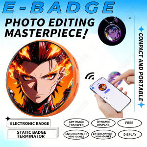 Dynamic Electronic Badge Display Pin 1.5 In Touch Screen Anime E-Badge For Game Peripherals Excellent Fans Friends Birthday Gift