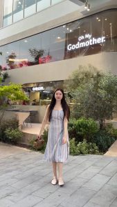 ผ้าใหม่ 🆕 SLYQ MADE MARIA TIE WAIST SINGLET DRESS เดรสยาวสายเดี่ยวผูกเอวผ้าฝ้าย