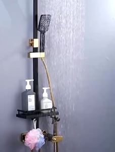 2025NEW 4 in 1Black Gold Shower Set Premium Digital Display Bathroom Shower Bathroom Bath Faucet