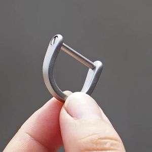 EELHOE | Titanium D Ring Key Shackle U Shape Key Ring Horseshoe Clasp For Car Fob DIY Leather Key Organizer Keychain
