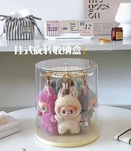 360° Swivel Rotating Display Case for Plush Dolls - New Transparent Storage Organizer for Collectibles Suitable for Kids