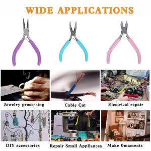 3Pcs Jewelry Pliers Set Includes Needle Nose Pliers Round Nose Pliers Wire Cutters for Jewelry Beading Repair Making Supplies