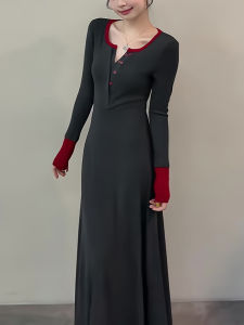 XIYUQI | Light Mature Style Autumn Fashion Grey Dress