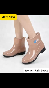 Womens casual rain boots candy color rain boots anti-slip popular shoes fashion waterproof rain boots good quality non-slip rain boots