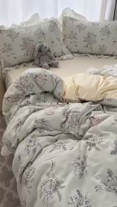 🇲🇾 Ready Stock(Same Day Delivery) MEOW MEADOW Flora Series Washed Cotton 900TC 35cm 14inch Fitted Bedsheet Sets