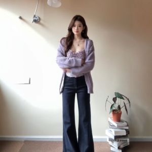 CHANGTONG | Youthful Sweet Purple Knit & Camisole Set