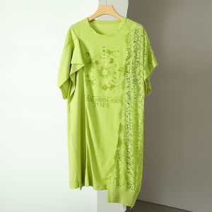 Summer Lace Splicing Batwing Sleeve Dress