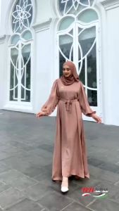 Luna Dress ( tanpa hijab ) gamis gradasi Polos Silky / Gamis Cradenza Silk /Dress Muslim Korea Satin