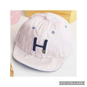 T.I - Topi Bisbol Anak Inisial Huruf H Stripe Baseball Hat Import