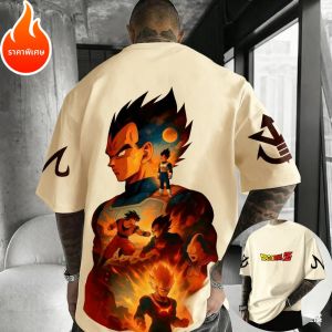 เสื้อยืดอนิเมะ เวเจต้า ดราก้อนบอล ฮาราจูกุ ซูเปอร์ไซย่า ผู้ชาย วินเทจ ฤดูร้อน ทรงหลวม ผู้หญิง สตรีทแวร์ ลำลอง แขนสั้น ยูนิเซ็กส์