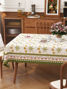 American Style Rectangular Tablecloth Wash-Free Waterproof Oil-Proof Heat-Resistant Luxury Sensation Tea Table Cover Cloth