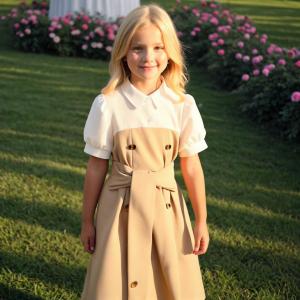 2025 Casual Vacation Midi Dress for Teen Girl Clothes Short Sleeve Summer Korean Style Fashion Children Dresses 8 9 10 11 12 Yrs