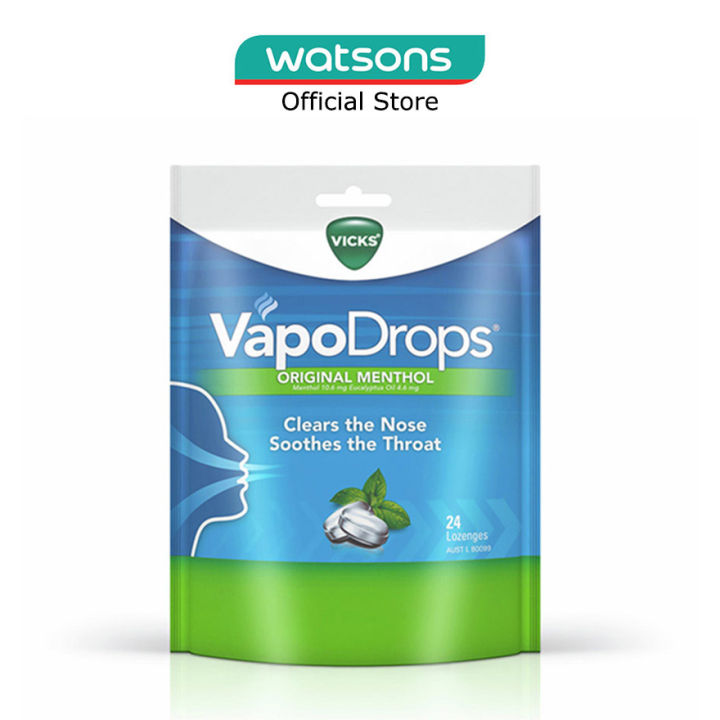 VICKS VapoDrops Lozenges Original Menthol (Clears The Nose & Soothes The Throat) 24s