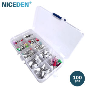 NICEDEN 100pcs/Box Mixed Color Dental Polishing Prophy Cups&Brush Kit