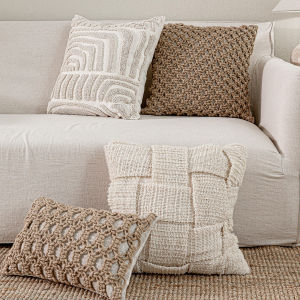 ZLJ | Wabi-Sabi Style Linen Cotton Woven Pillow Cover with Insert