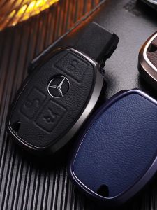 Key Cover Mercedes Premium Key Cover Aluminium Alloy Genuine Leather Key Cover for Mercedes A C E S GLA GLC CLA Class