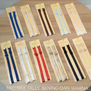 tali bra tally bahan kain dan plastik/tali bra transparan dan kain/tali bh bening&warna lebar 1cm