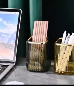 Light Luxury Style Pen Holder Office Desktop Stationery Organizer Box