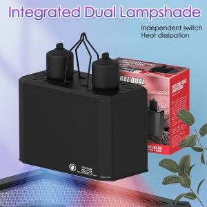 Large Reptile Turtle Feeding Box Rainforest Tank UVA Sun Lamp UVB Heating Integrated Dual Lampshade Amphibians Lighting