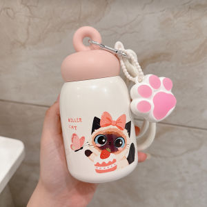 Cốc Nước Bằng Thép Không Gỉ 316 Hình Mèo Dễ Thương Di Động Nhỏ Gọn Cho Học Sinh Và Trẻ Em Diller Bell Cốc Nước Giữ Nhiệt