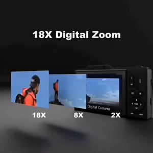 VETXI-8 Photography Digital Camera WiFi 64MP HD Camera with 18x Digital Zoom 3-inch 180 ° Flip Screen 32GB SD Card