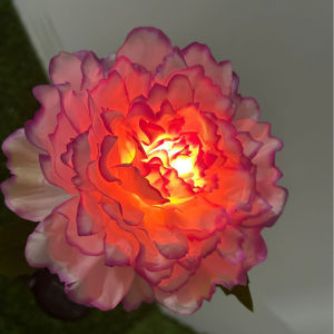 other | 1/3 Leds Head Peony Flower Solar Lights For Outdoor Garden Courtyard Atmosphere LED Plug-in Lights Lamp Pathway Floral
