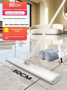 Large Broom Mop Absorbent Flat Pad Hotel Commercial Dust Push Extended Duster Cloth Household Cleaning Tool Iron Pole Rectangular Microfiber