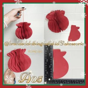 (1PCS) FESTIVE PAPER LAMPION NATAL IMLEK / GANTUNGAN LAMPION 3D DEKORASI SINCIA CHRISTMAS LIPAT HONEYCOMB / LAMPION TAWON HIASAN DINDING / LAMPION KERTAS LIPAT TEBAL CHRISTMAS EDITION MERAH HIJAU / HONEY COMB CHRISTMAS TREE DECORATION / HCM8265