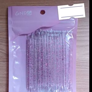 Manicure StickNail Art Stick Crystal Point Drilling Glue Stick美甲桔木棒水晶点钻取胶棒压花榉木棒双头雕花清洁去死皮推工具