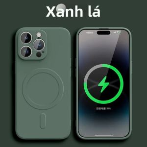 Ốp Điện Thoại Silicon Lỏng Không Dây Sạc Từ Tính Magsafe Cho iPhone 16 Pro Max 16E 11 12 13 Mini 14 15 Pro Max - Chống Sốc Chống Xước Mặt Lưng Mềm