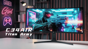 Titan Army C34A1R 34 VA 165Hz 1ms WQHD 3440X1440 1500R Curved  Gaming Monitor 99% sRGB HDR 400 Low Blue Light/C34A1R+ 34 VA 200Hz 3440X1440 1500R Monitor