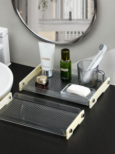 Baroquehouse | Acrylic Bathroom Organizer Toothbrush Tumbler Cosmetic Storage Shelf