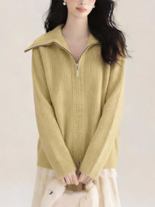 QINGNAER | Versatile Leisure Lazy Korean Style Plus Size Womens Knit Cardigan
