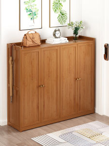 Home Shoe Rack For Home Entrance Cabinet Space-Saving Shoes Storage Cabinet Door Solid Wood Storage Rack with Door Dustproof Shoe Cabinet