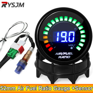 RYSJM | Digital 52mm Air Fuel Ratio Gauge LED Digital Display With Narrowband O2 Oxygen Sensor 06J906262AA for Gasoline Car 12V