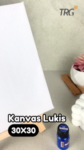 TRG Stretched Art Canvas Board 30x30 cm Watercolor Artist Acrylic Paint - Kanvas Putih Media Lukis Cat Air Akrilik Minyak Poster Siap Melukis Ukuran 30 x 30 TRG