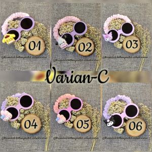 IKAT RAMBUT KACAMATA KARAKTER SANRIO IMPORT / SCRUNCHIE KACAMATA KOREAN STYLE / IKAT RAMBUT ELASTIS KACAMATA LUCU / CUTTE GLASSES HAIR TIE / ESC9821