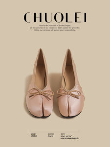 CHUOLEI | Flat Bow Toe-Separated Retro Satin Mary Jane Shoes