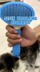 DJEVPETSHOP Sisir Grooming Profesional Anjing Kucing dengan tombol Pet Grooming Angkat Bulu Hair Pet Brush With Button