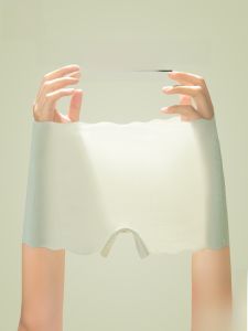 MiiOW | กางเกงชั้นในผ้าไหมน้ำแข็งสำหรับผู้หญิง กางเกงขาสั้นทรงบ็อกเซอร์เอวกลางไร้ตะเข็บ ป้องกันแสง ฤดูร้อน 2025 แบรนด์ MiiOW Cat Person